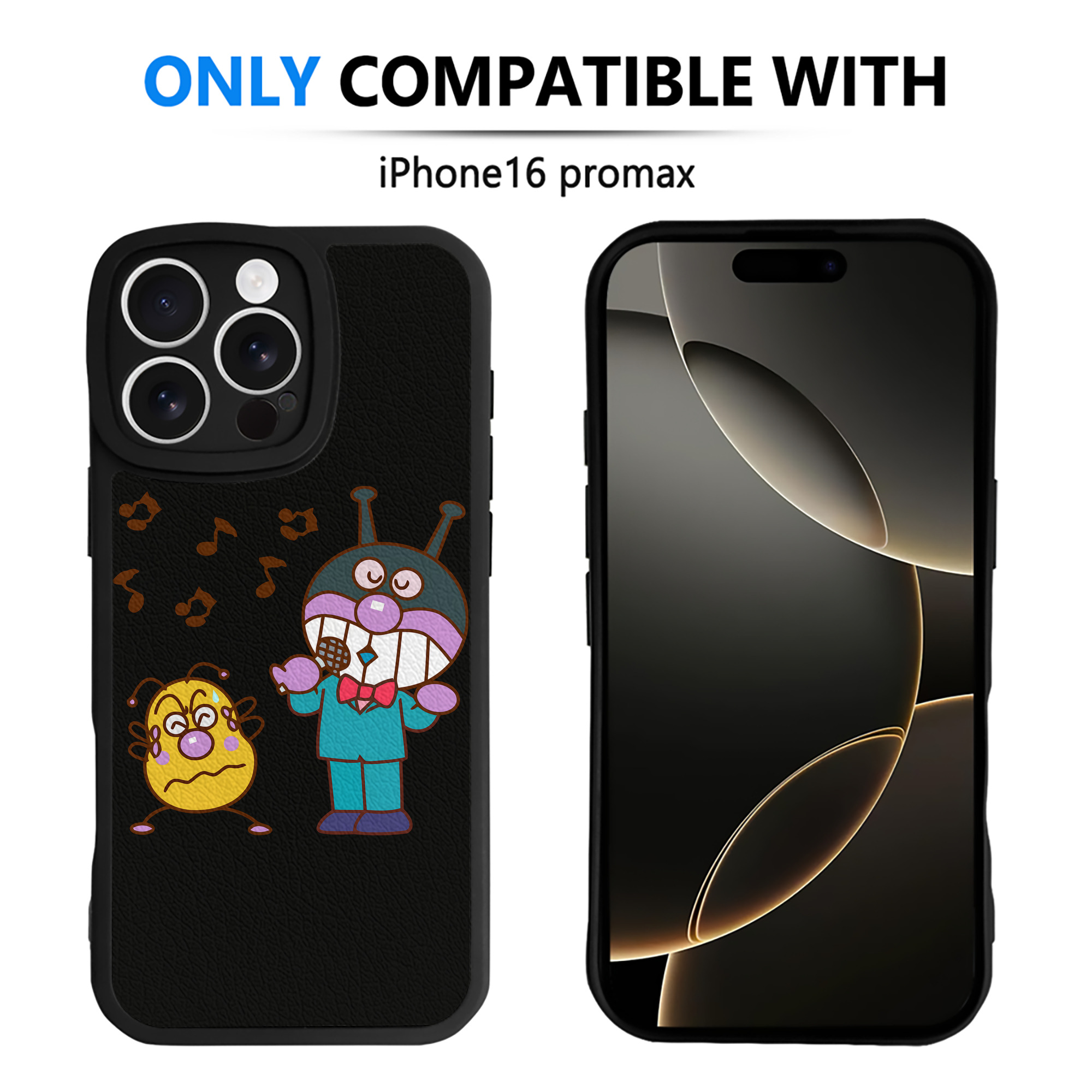 （画像用） アンパンマン Anpanman 【iPhone 16シリーズ対応】シリコンスマホケース（レザー調） 材質：シリコン